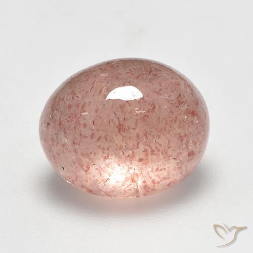 Quartz Fraise Rose terreux naturelle ovale, 5.76 ct, Translucide