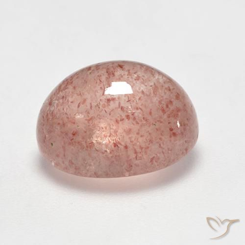 Quartz Fraise Rose terreux naturelle ovale, 5.76 ct, Translucide