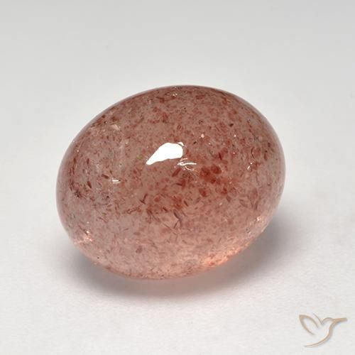 Quartz Fraise Rouge indien naturelle ovale, 6.70 ct, Translucide