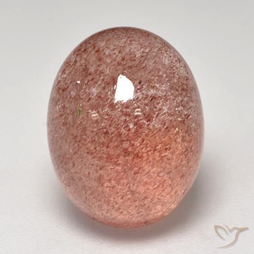 7.57ct Naturel Rose orangé Quartz Fraise, ovale, Translucide
