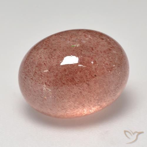Quartz fraise Rose orangé naturelle ovale, 7.57 ct, Translucide