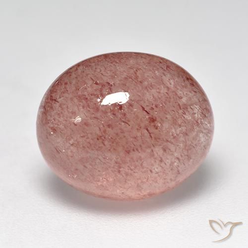 Quartz fraise Rose moyen-léger naturelle ovale, 7.58 ct, Translucide