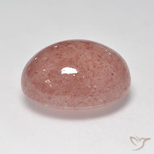 Quartz fraise Rose moyen-léger naturelle ovale, 7.58 ct, Translucide