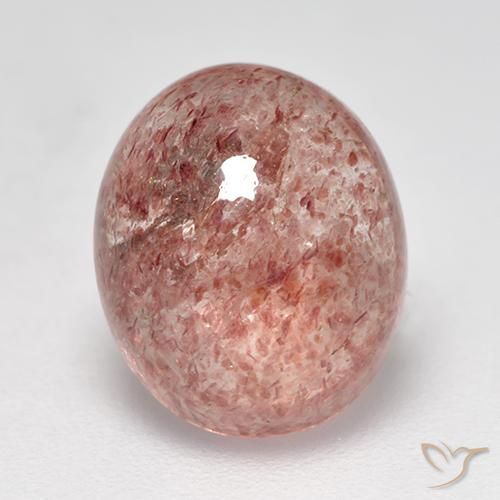 Quartz Fraise Rose naturelle ovale, 3.85 ct, Translucide