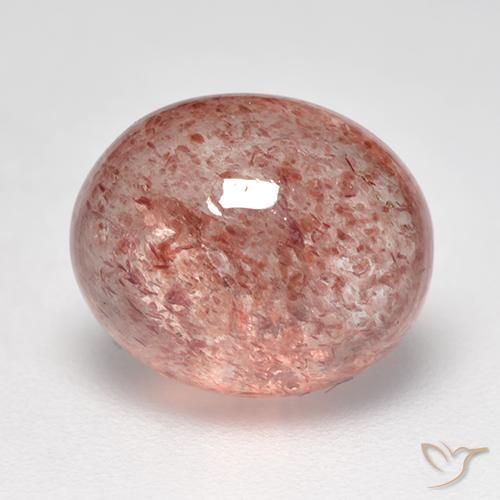 Quartz Fraise Rose naturelle ovale, 3.85 ct, Translucide