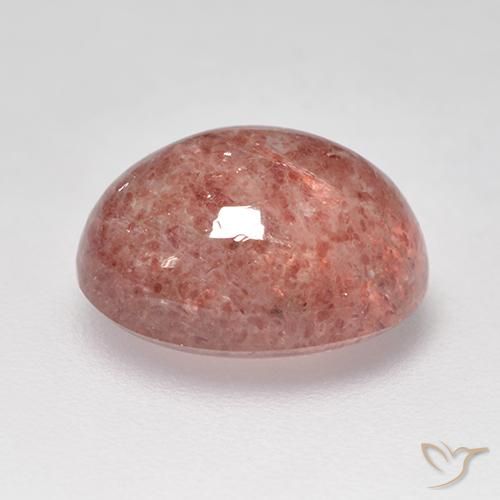 Quartz Fraise Rose naturelle ovale, 3.85 ct, Translucide