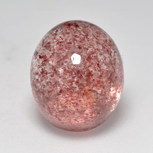 Quartz fraise Rose naturelle Coupe ovale, 6.97 ct, Translucide