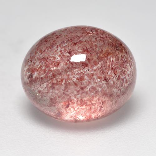 Quartz fraise Rose naturelle Coupe ovale, 6.97 ct, Translucide
