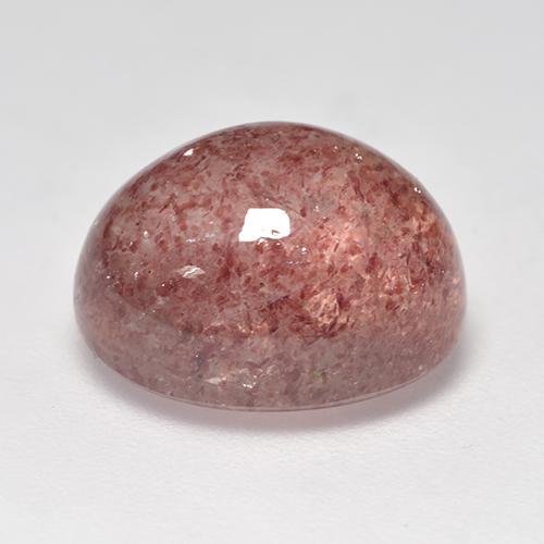 Quartz fraise Rose naturelle Coupe ovale, 6.97 ct, Translucide