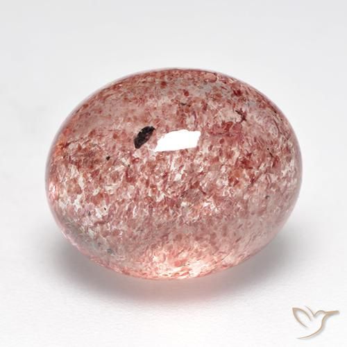 Quartz Fraise Rose framboise naturelle ovale, 7.14 ct, Translucide
