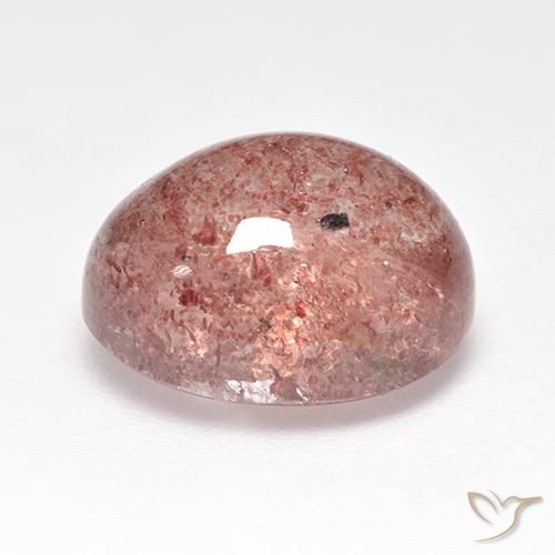 Quartz Fraise Rose framboise naturelle ovale, 7.14 ct, Translucide