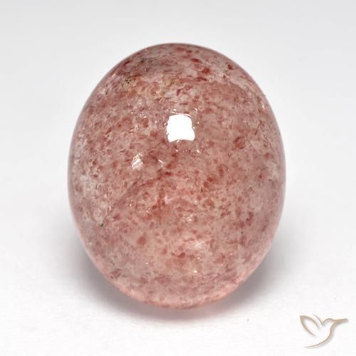 Quartz Fraise Rose moyen-léger naturelle ovale, 7.11 ct, Translucide