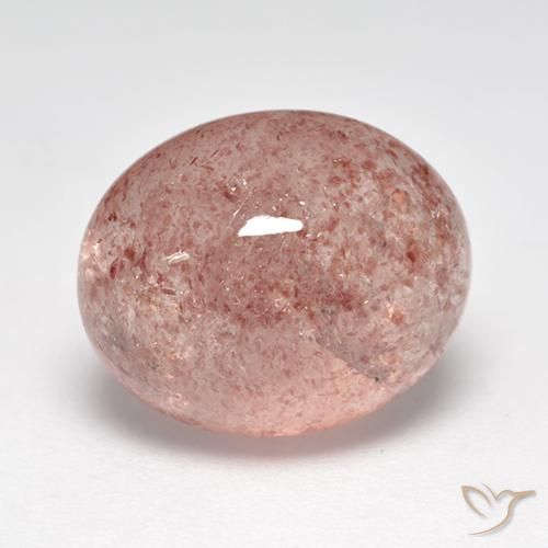 Quartz Fraise Rose moyen-léger naturelle ovale, 7.11 ct, Translucide