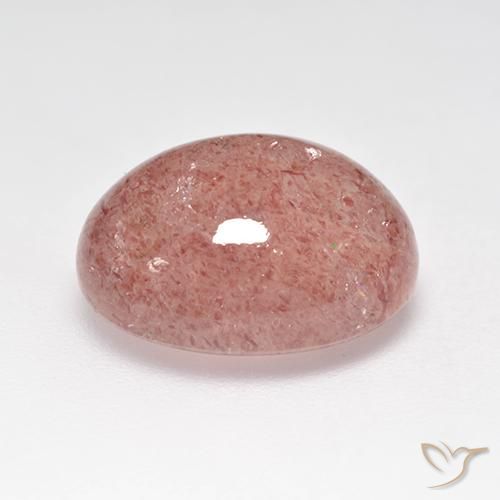 Quartz Fraise Rose moyen-léger naturelle ovale, 7.11 ct, Translucide