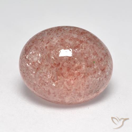 Quartz Fraise Rose clair naturelle ovale, 5.78 ct, Translucide
