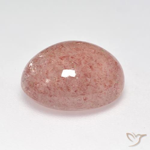 Quartz Fraise Rose clair naturelle ovale, 5.78 ct, Translucide