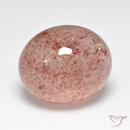 Quartz Fraise Rose clair naturelle ovale, 7.15 ct, Translucide