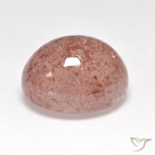 Quartz Fraise Rose clair naturelle ovale, 7.15 ct, Translucide