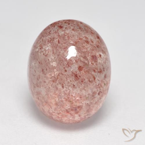 Quartz Fraise Rose terreux naturelle ovale, 3.90 ct, Translucide