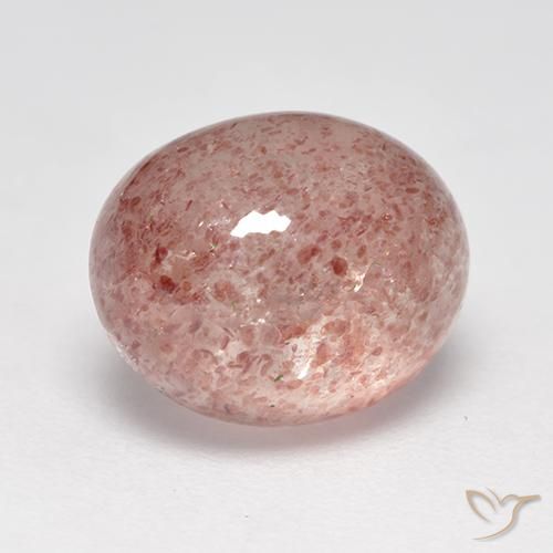 Quartz Fraise Rose terreux naturelle ovale, 3.90 ct, Translucide