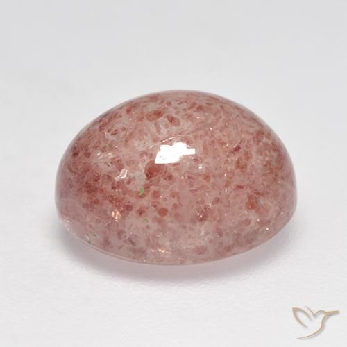 Quartz Fraise Rose terreux naturelle ovale, 3.90 ct, Translucide