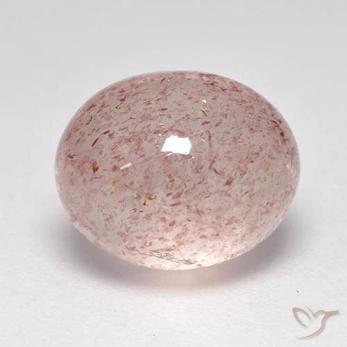 Quartz fraise Flamant rose naturelle ovale, 4.81 ct, Transparent