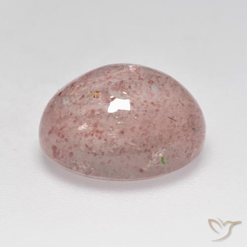 Quartz fraise Flamant rose naturelle ovale, 4.81 ct, Transparent