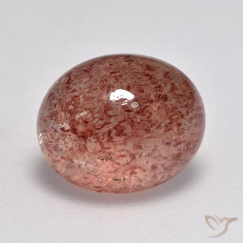 Quartz fraise Rose moyen naturelle ovale, 3.82 ct, Translucide
