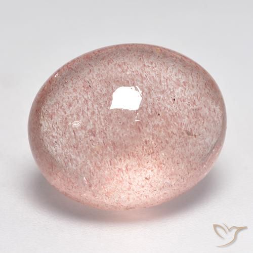 Quartz fraise Rose terreux naturelle ovale, 10.22 ct, Translucide