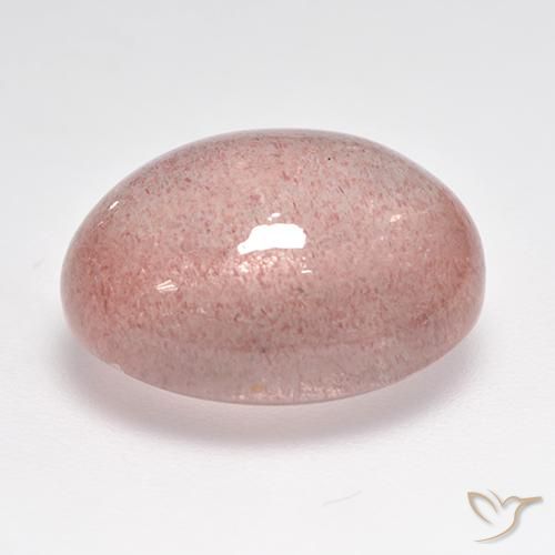 Quartz fraise Rose terreux naturelle ovale, 10.22 ct, Translucide