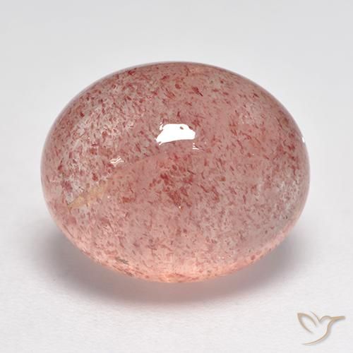 Quartz Fraise Rose terreux naturelle ovale, 8.24 ct, Translucide