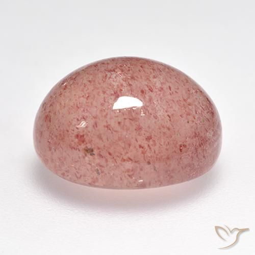 Quartz Fraise Rose terreux naturelle ovale, 8.24 ct, Translucide