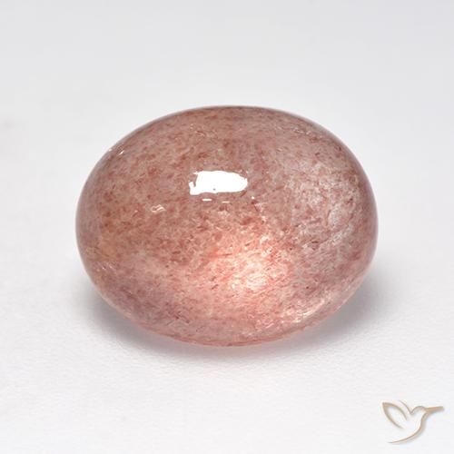 Quartz fraise Rose moyen-léger naturelle ovale, 6.70 ct, Translucide