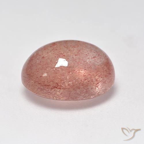 Quartz fraise Rose moyen-léger naturelle ovale, 6.70 ct, Translucide