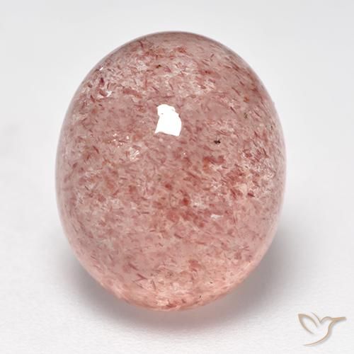 Quartz fraise Rose léger naturelle Coupe ovale, 8.27 ct, Translucide