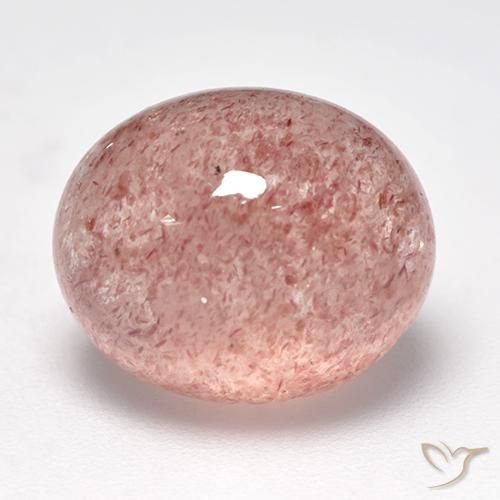 Quartz fraise Rose léger naturelle Coupe ovale, 8.27 ct, Translucide