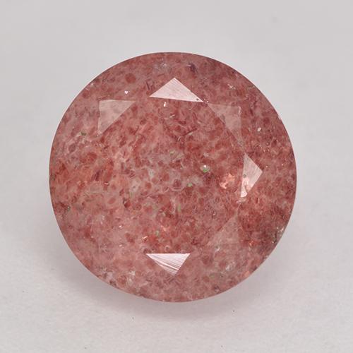 Quartz fraise Rose naturelle Coupe roude, 3.65 ct, Translucide