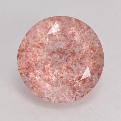 Quartz fraise Rose léger naturelle Coupe roude, 3.24 ct, Translucide