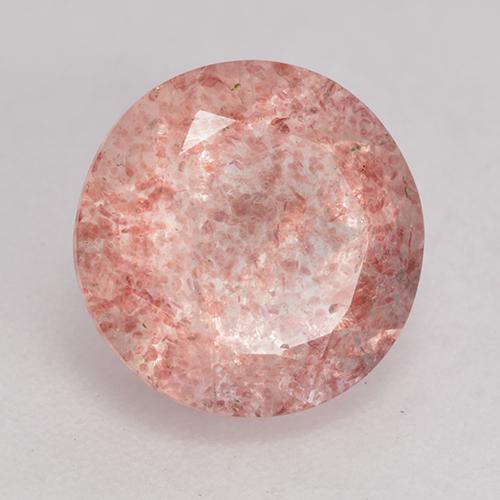 Quartz fraise Rose léger naturelle Coupe roude, 3.24 ct, Translucide