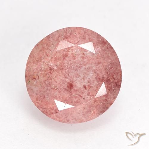 Quartz Fraise Rose léger naturelle Tour, 3.59 ct, Translucide