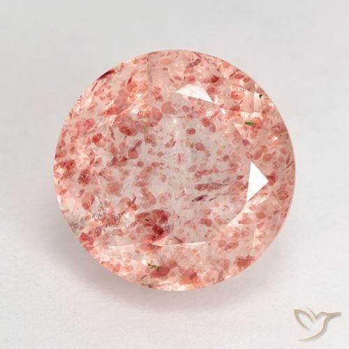 Quartz Fraise Pêche rose naturelle Tour, 3.86 ct, Transparent