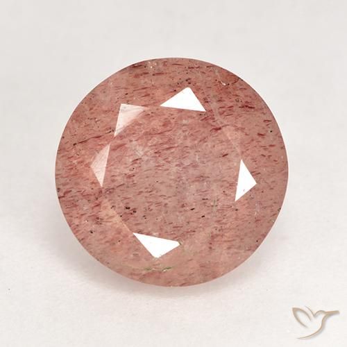 3.59ct Naturel Rose pamplemousse Quartz Fraise, Tour, Translucide