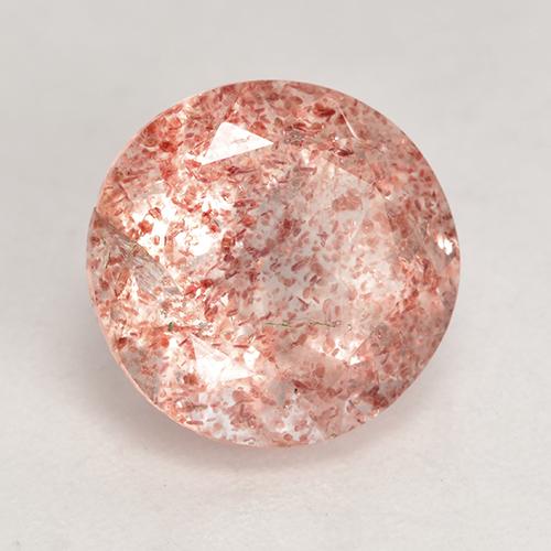 Quartz fraise rose naturelle coupe roude, 3,29 ct, translucide