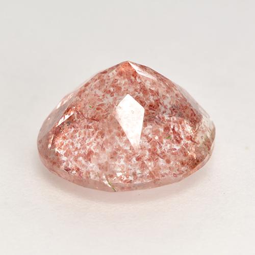Quartz fraise rose naturelle coupe roude, 3,29 ct, translucide