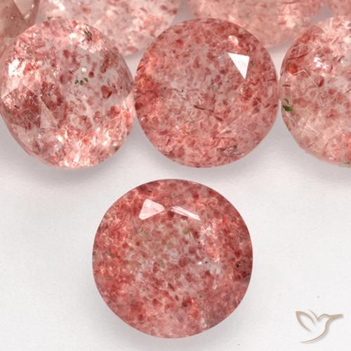 1.11ct Naturel Rose moyen Quartz Fraise, Tour, Translucide