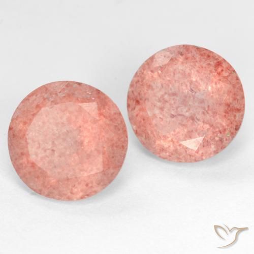 Achetez naturel 5.05ct Rose moyen-léger Quartz fraise gems, Coupe roude, En provenance Russie chez GemSelect. En stock, livraison internationale!