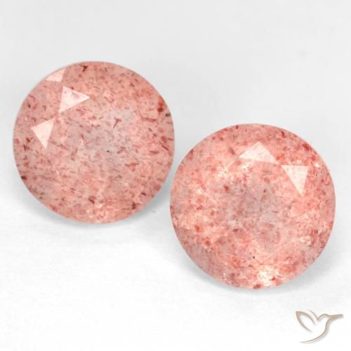 5.52ctw Naturel Rose léger Quartz Fraise, Tour, Translucide