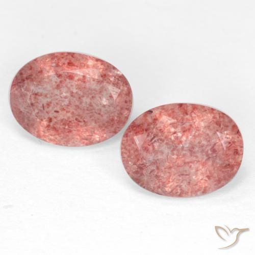 2.36ctw Naturel Rose Quartz Fraise, ovale, Translucide