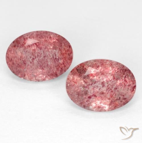 2.37ctw Naturel Rose foncé Quartz Fraise, ovale, Translucide