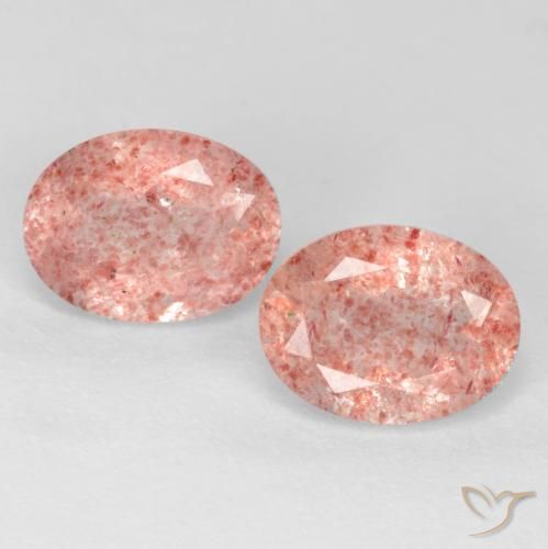 2.49ctw Naturel Rose moyen-léger Quartz fraise, ovale, Translucide